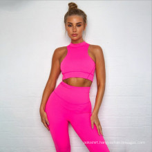 Amazon Autumn New Female Body Slimming Fluorescent Color Yoga Suit Womens Fitness Suit